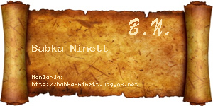 Babka Ninett névjegykártya